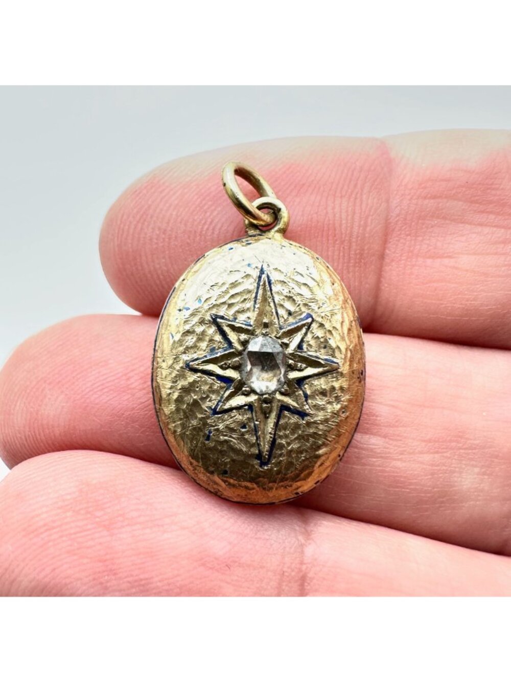 Antique Victorian 12K Gold Rose Cut Diamond Hair Mourning Pendant Locket - Picture 12 of 13